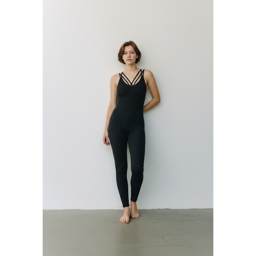 Zyia Active blue‎ ribbed jumpsuit